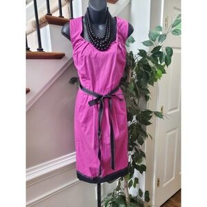 Fashion BUG Womens Purple Cotton Scoop Neck Sleeveless Knee Length Dress Size 18